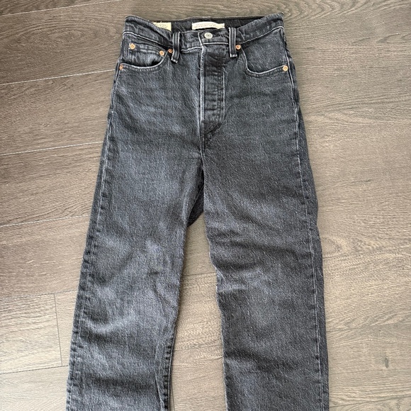 Levi’s Ribcage Straight Ankle size 24/27 black - Picture 1 of 3